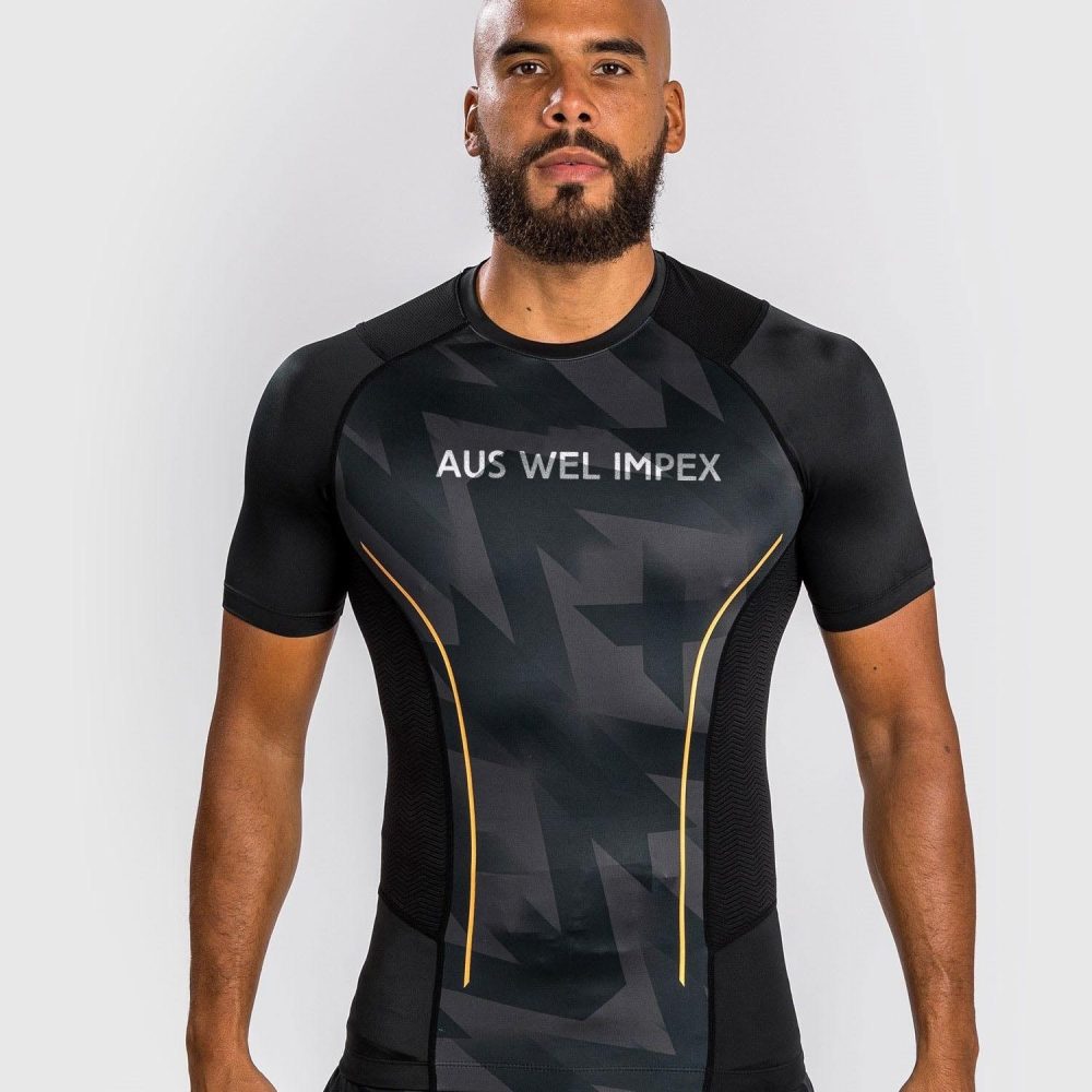 Rash Guard Short Sleeves Black Gold