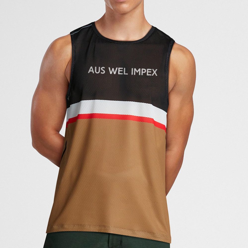 Functional jersey striped tank top