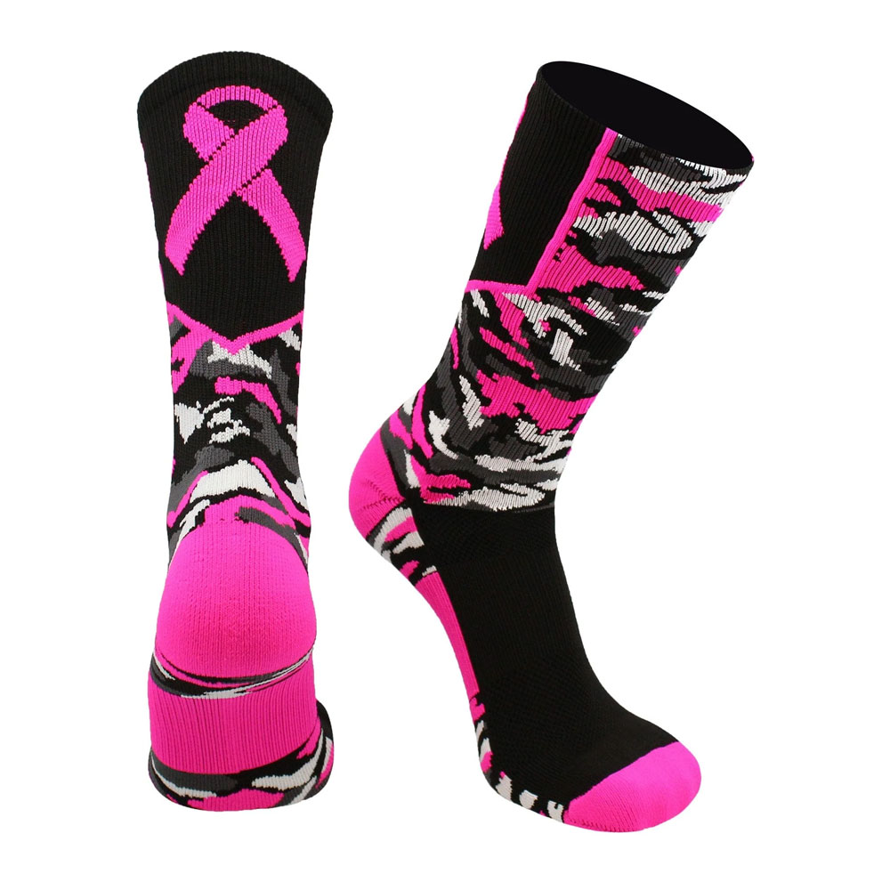 Pink & BlackAwareness Crew Socks