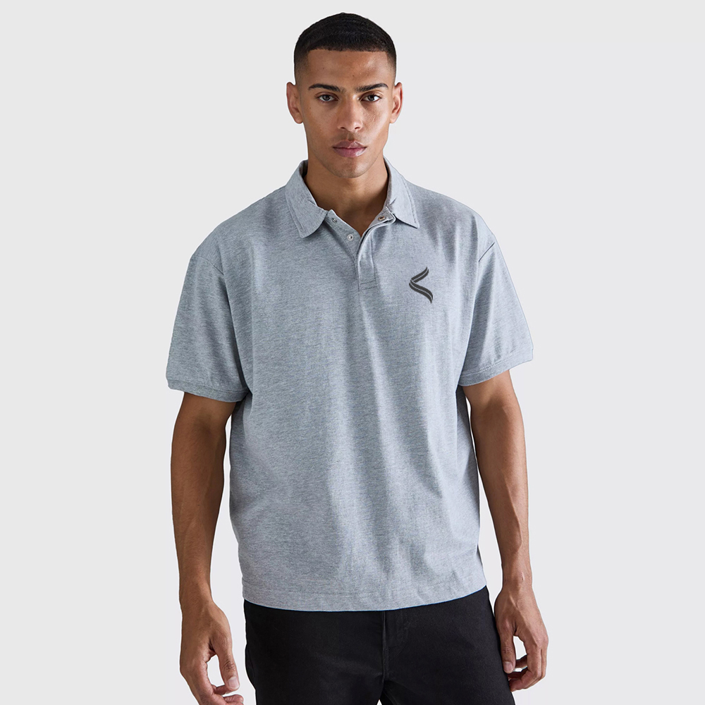 Oversized Heavy Carded Button Up Polo